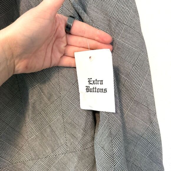 Moda International Plaid Peplum Fitted Blazer Size 12 - Picture 5 of 8